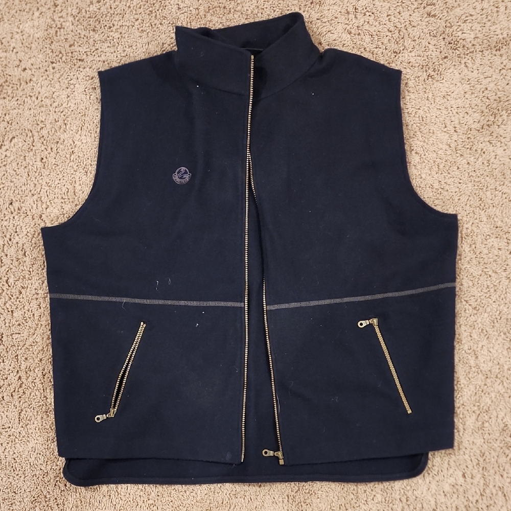 Swandri Men's Navy Blue Wool Vest